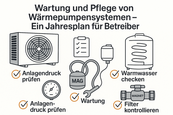 Wartung und Pflege von Wärmepumpensystemen – Ein Jahresplan für Betreiber - Wärmepumpe warten &amp; pflegen – Jahrescheckliste für Betreiber
