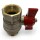Kugelhahn aus vernickeltem Messing – 3/4" IG x 3/4" AG, roter Flügelgriff