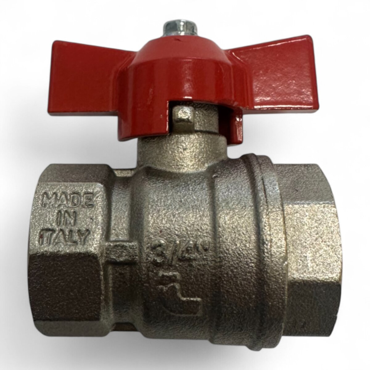 MegaHaustechnik Kugelhahn Messing 3/4 Zoll IG X AG – Roter Flügelgriff, DN20, 25 Bar, Für Trinkwasser & Heizung, Absperrventil