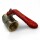 Kugelhahn aus vernickeltem Messing – 1" IG x 1" AG, roter Hebelgriff