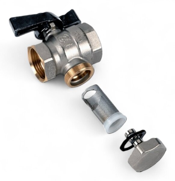 HEIZKRAFT Magnet-Filterkugelhahn 1 1/4" x 1 1/4"