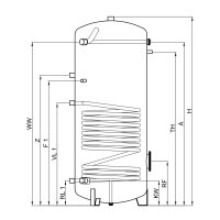 TWL Emailierter Standspeicher S200 1 Wärmetauscher-B